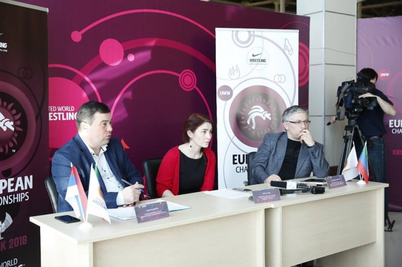 Обсуждение работы пресс-центра чемпионата Европы по спортивной борьбе-2018 
